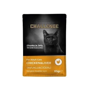 Challenge Tavuklu ve Ciğerli Pouch Yetişkin Konserve Kedi Maması 85 Gr