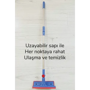 Çok Amaçlı Cam Silme Fırçası - Silikon Uçlu Çekçek - Tüy Toplayıcı Döner Başlıklı