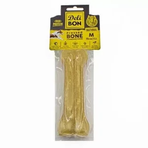 Delibon Deri Press Köpek Kemik Ödülü Medium Naturel 15 Cm 1 Adet
