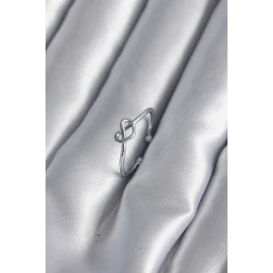 Gümüş Renk Düğüm Kalp Model Kadın Yüzük