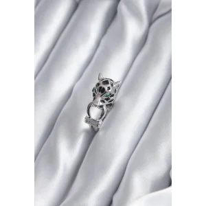 Gümüş Renk Kaplan Model Zirkon Taş Detay VİP Kadın Yüzük