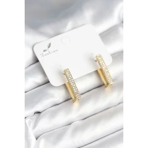 Kare Zirkon Taşlı Kadın Küpe