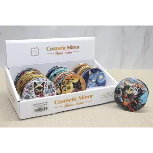 Kedi Taşlı El Aynası Yuvarlak İnce Alk3760