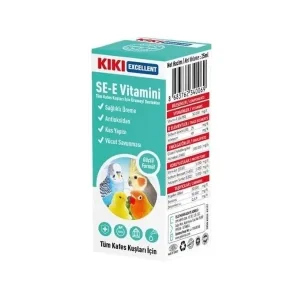Kiki Excellent Sağlıklı Üreme Destekleyici Kuşlar için SE-E Vitamini Sıvı Damla 25 Ml