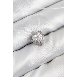 Misineli Kalp Model Gümüş Renk Hayalet Kolye