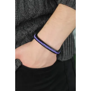 Mor Deri Erkek Bileklik