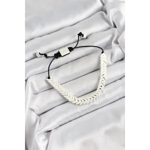 Pirinç Asansörlü Beyaz Juju Kadın Bileklik