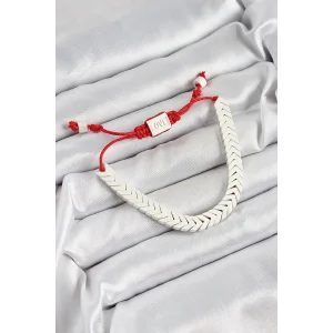 Pirinç Asansörlü Beyaz Juju Kadın Bileklik