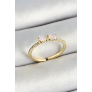 Pirinç Fiyonk Figürlü Zirkon Taşlı Gold Renk Ayarlanabilir Kadın Yüzük