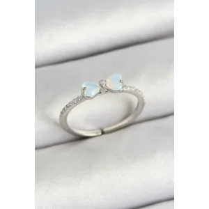 Pirinç Fiyonk Figürlü Zirkon Taşlı Gümüş Renk Ayarlanabilir Kadın Yüzük