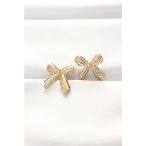 Pirinç Gold Renk Fiyonk Küpe