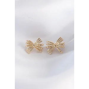 Pirinç Gold Renk Fiyonk Küpe