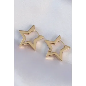 Pirinç Gold Renk Yıldız Küpe