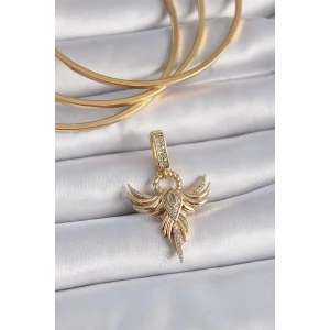 Pirinç Gold Renk Zirkon Taşlı Anka Kuşu Model Ajda Charm