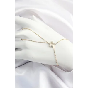 Pirinç Gold Renk Zirkon Taşlı Yıldız Model Şahmeran