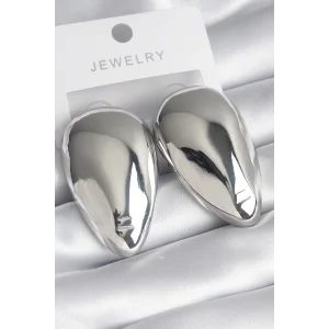 Pirinç Gümüş Renk Badem Model Kadın Küpe