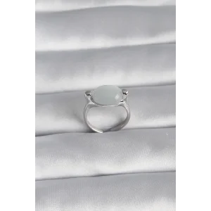 Pirinç Gümüş Renk Sedefli Kadın Yüzük