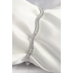 Pirinç Gümüş Renk Su Yolu Zirkon Taşlı Model Kadın Bileklik