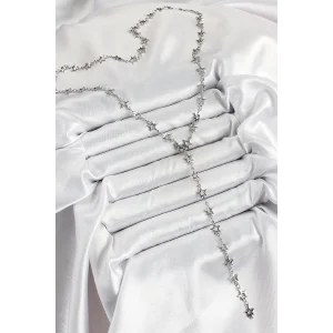 Pirinç Gümüş Renk Yıldızlı Kadın Y Kolye