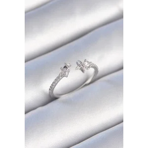 Pirinç Gümüş Renk Zirkon Taş Detay Yıldız Model Kadın Yüzük