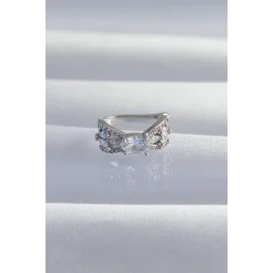 Pirinç Gümüş Renk Zirkon Taş Kaplama Earcuff Küpe