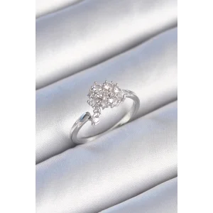 Pirinç Gümüş Renk Zirkon Taşlı Kadın Yüzük