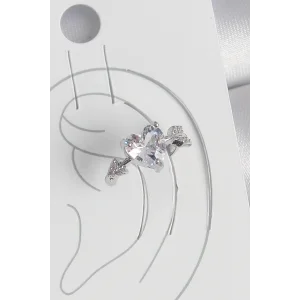 Pirinç Gümüş Renk Zirkon Taşlı Yıldız Model Kadın Kıkırdak Küpe