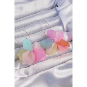 Pirinç Karışık Renkli Flora Küpe