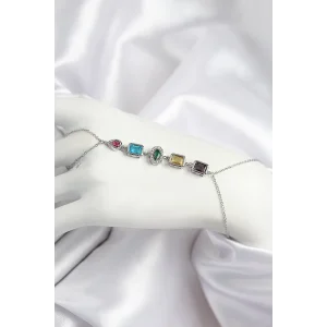 Pirinç Renkli Zirkon Taşlı Model Gümüş Renk Şahmeran
