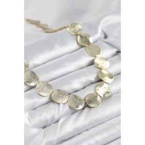 Pirinç Sıralı Para Model Gold Renk Kadın Kolye