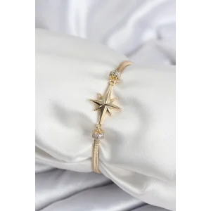 Pirinç VIP Seri Gold Renk Kutup Yıldızı Model Kadın Bileklik