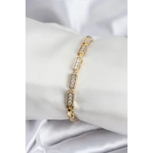Pirinç VIP Seri Gold Renk Parçalı Model Kadın Bileklik
