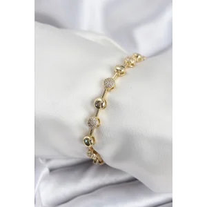 Pirinç VIP Seri Gold Renk Topçuk Model Kadın Bileklik