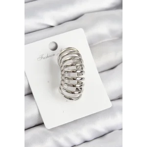 Pirinç Yay Model Gümüş Renk Sağ Kıkırdak Küpe