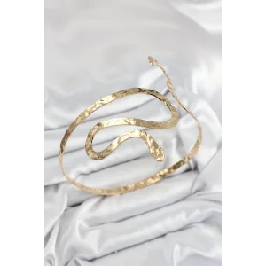 Pirinç Yılan Model Gold Renk Kadın Pazu Bileklik