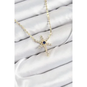 Pirinç Zirkon Taşlı Kutup Yıldızı Model Ezme Zincir Gold Renk Kadın Kolye