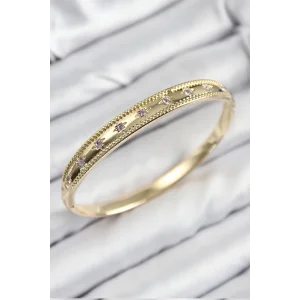 Pirinç Zirkon Taşlı Kutup Yıldızı Model Gold Renk Kadın Kelepçe
