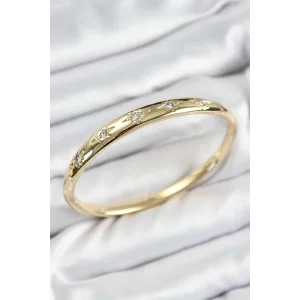 Pirinç Zirkon Taşlı Kutup Yıldızı Model Gold Renk Kadın Kelepçe