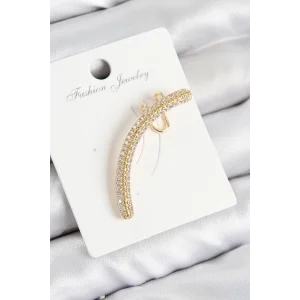 Pirinç Zirkon Taşlı Model Gold Renk Sağ Kıkırdak Küpe