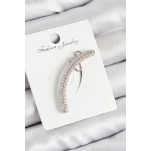 Pirinç Zirkon Taşlı Model Gümüş Renk Sağ Kıkırdak Küpe