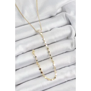 Pirinç Zirkon Taşlı Yıldız Figürlü Y Model Gold Renk Kadın Kolye