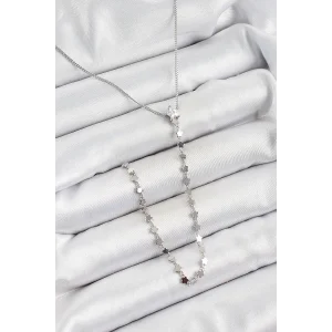 Pirinç Zirkon Taşlı Yıldız Figürlü Y Model Gümüş Renk Kadın Kolye