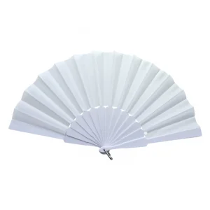 Plastik Düz Kumaş Yelpaze 12li Beyaz