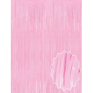 Soft Pembe Püsküllü Kapı Perdesi - Parti, Baby Shower, Cinsiyet Partisi 1x2 M