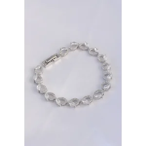 Vip Seri Pirinç Zirkon Taşlı Gümüş Renk Arpa Model Bileklik