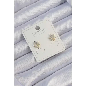 Xuping Gold Renk Zirkon Taşlı Yaprak Küpe