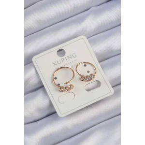 Xuping Rose Renk Zirkon Taşlı Su Yolu Küpe