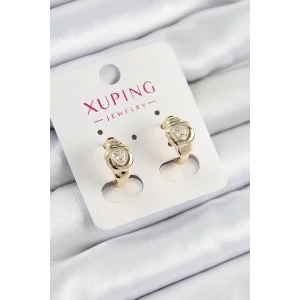 Xuping Zirkon Taşlı Kalp Model Gold Renk Kadın Küpe