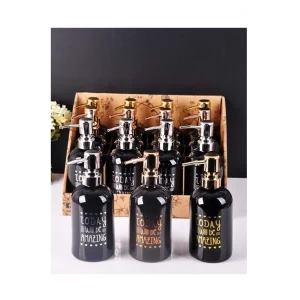 Yaldızlı Siyah Sıvı Sabunluk 1 Adet Royaleks-PAÇİ400708