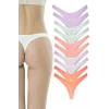10 Adet Pamuklu Kadın Klasik Tanga Soft Renkler